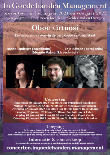 Concert in Petruskerk Spankeren | Oboe virtuosi Afbeelding behorende bij Concert in Petruskerk Spankeren